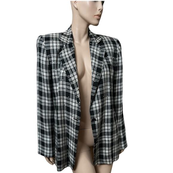 Vintage 80s Criscione X Cache Size S Jacket Blazer 100% Rayon with Rhinestones - Picture 4 of 12